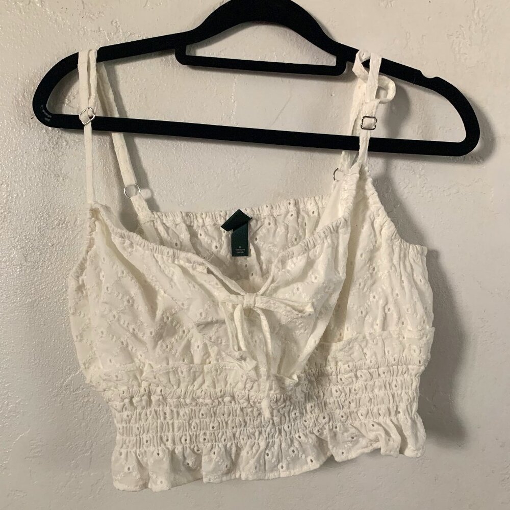 Super cute white eyelet crop top